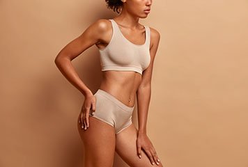 woman in underwear showing her body